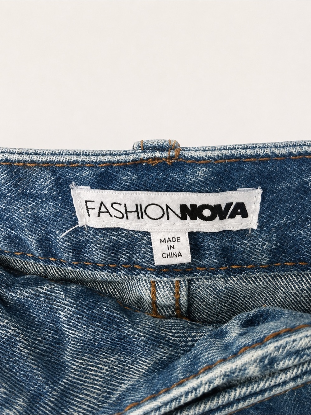 Fashion Nova Distressed Blue Denim MIDI Skirt- Women’s Medium - Picture 6 of 6